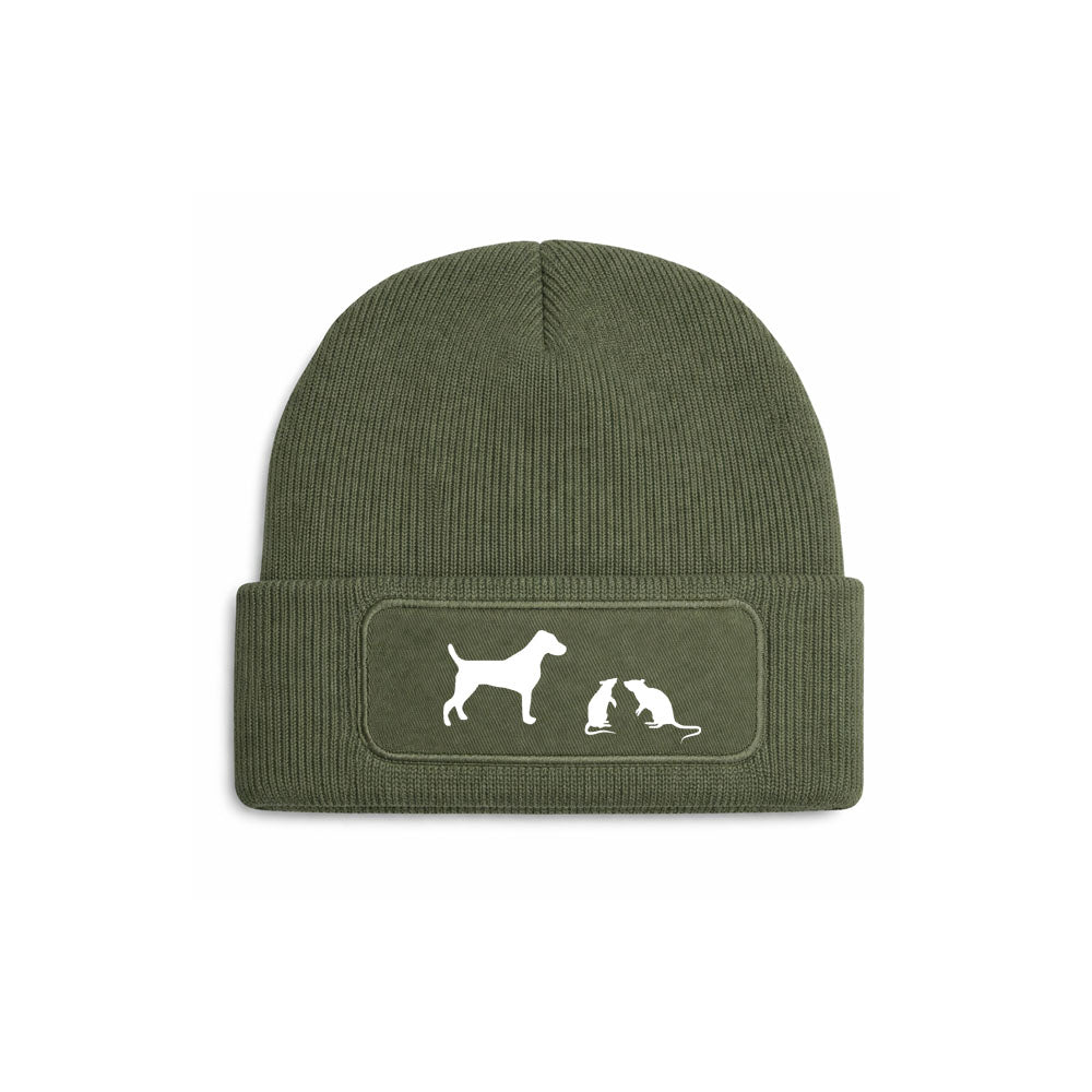 Terrier Patch Beanie - Olive Green