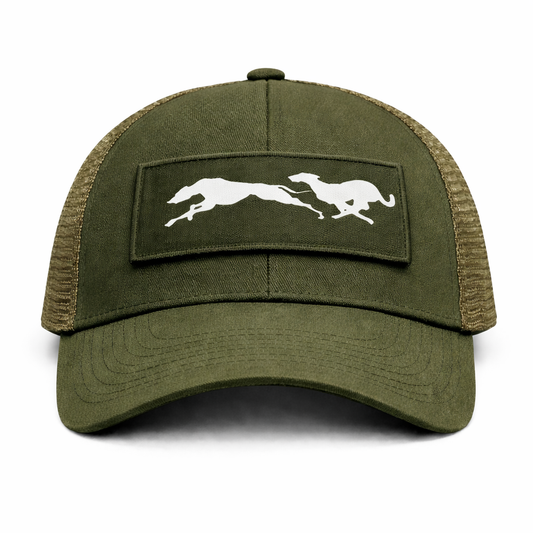 “Running Dogs” Patch Trucker Cap