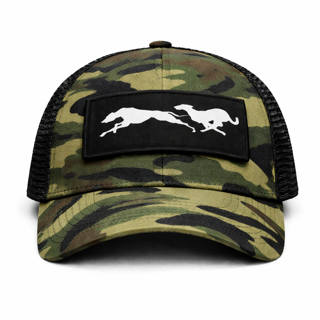 “Running Dogs” Patch Trucker Cap