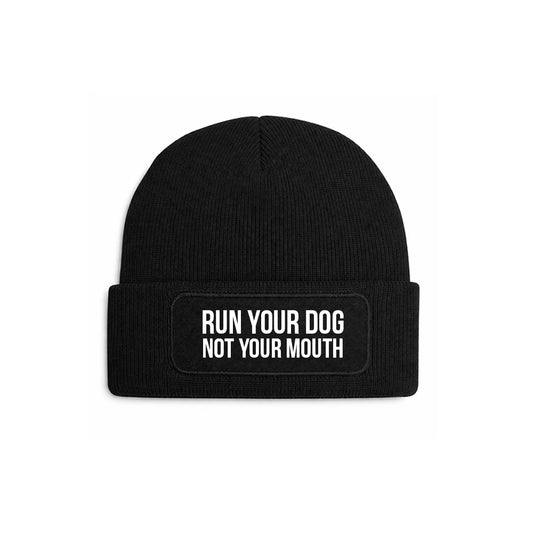 Run Your Dog - Patch Beanie - Black