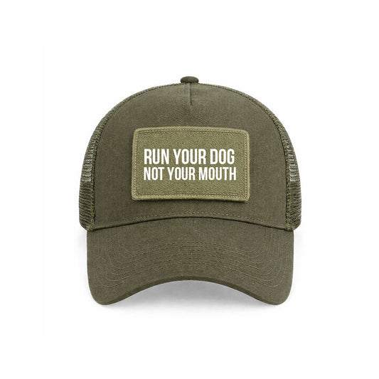 Run Your Dog Patch Trucker Cap - Military Green